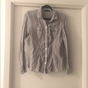 Saks Fifth Avenue linen button down shirt